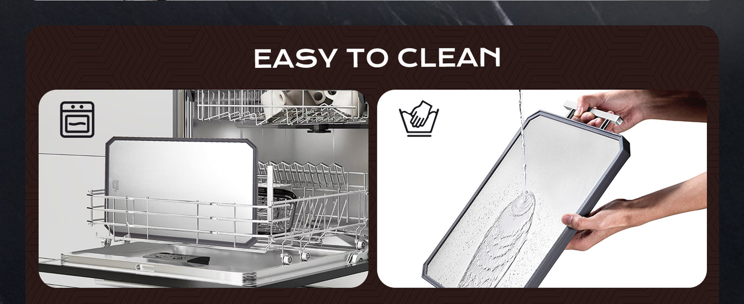 BPA-Free Stainless Steel Cutting Board – Eco-Friendly Wheat Straw Side