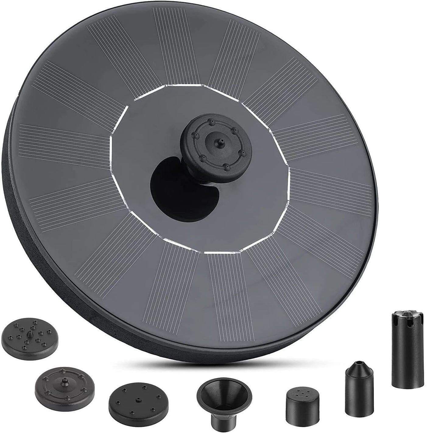 SunGlow Solar Bird Bath Fountain - 4 Dynamic Spray Options - solar bird bath water fountain Readi Gear