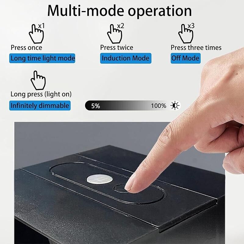 Motion Activated Wall Sconce – Battery Powered, USB Charging, Dimmable - 2 Pack