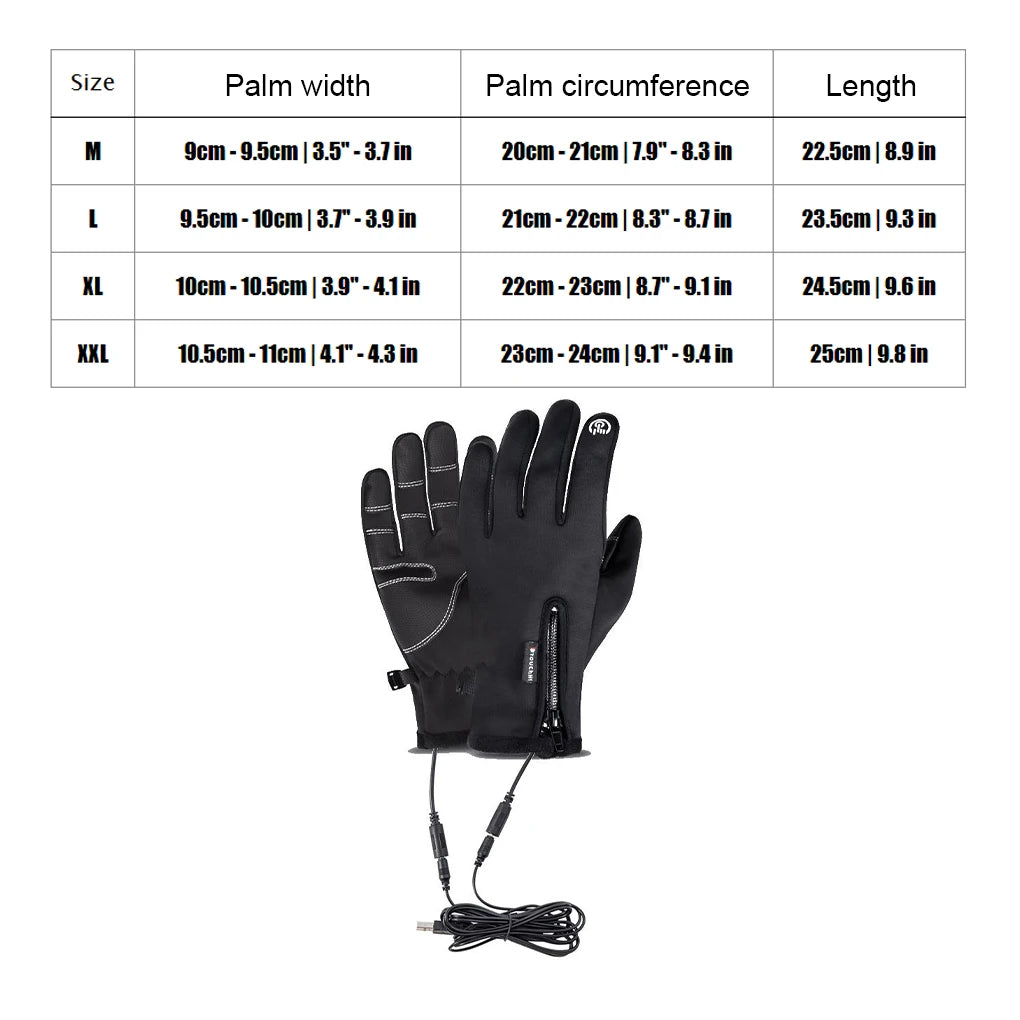 USB Rechargeable Heated Gloves – Waterproof Winter Bike Gloves - USB Winter Gloves Readi Gear
