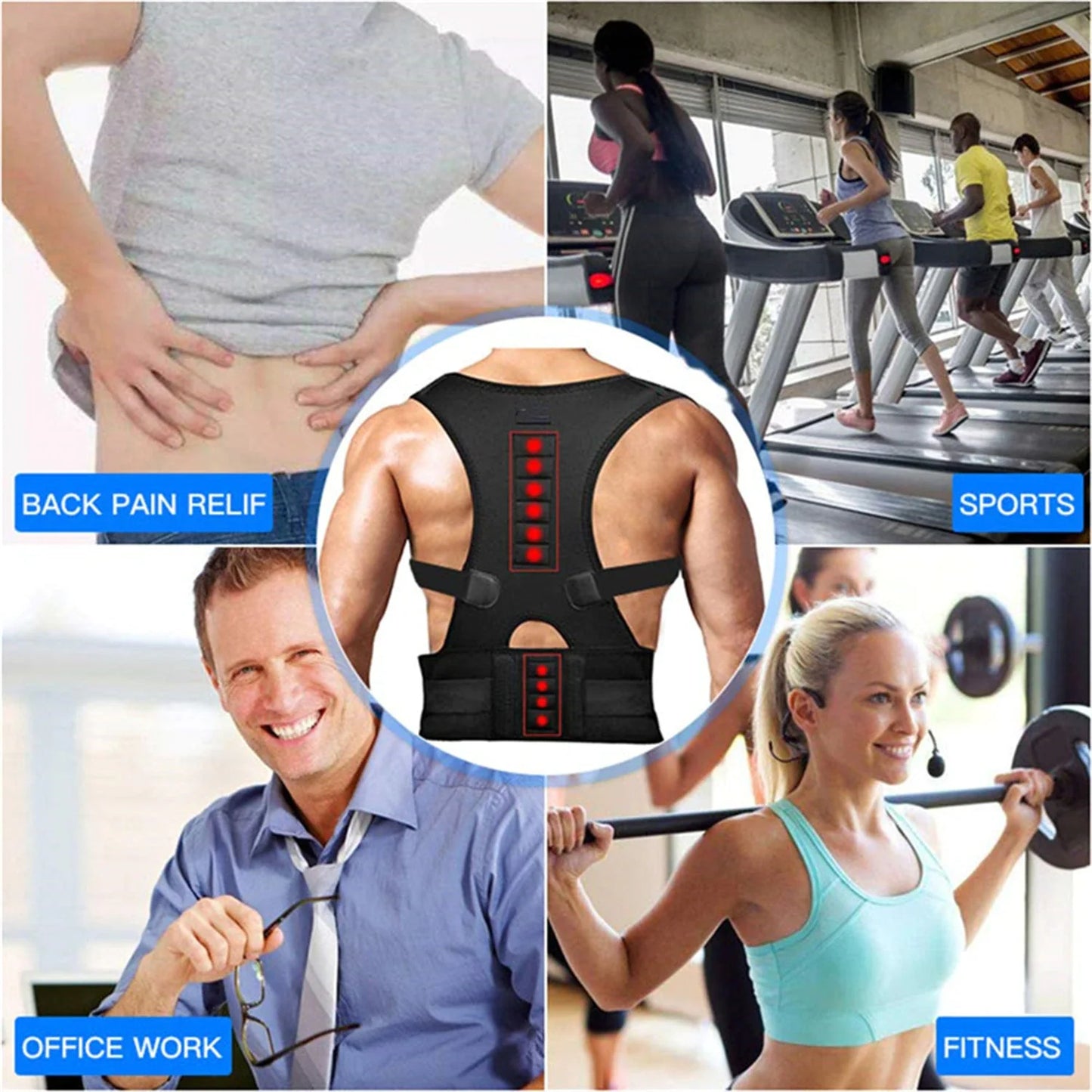 AlignPro Magnetic Posture Corrector - Adjustable Back Support Brace - Readi Gear