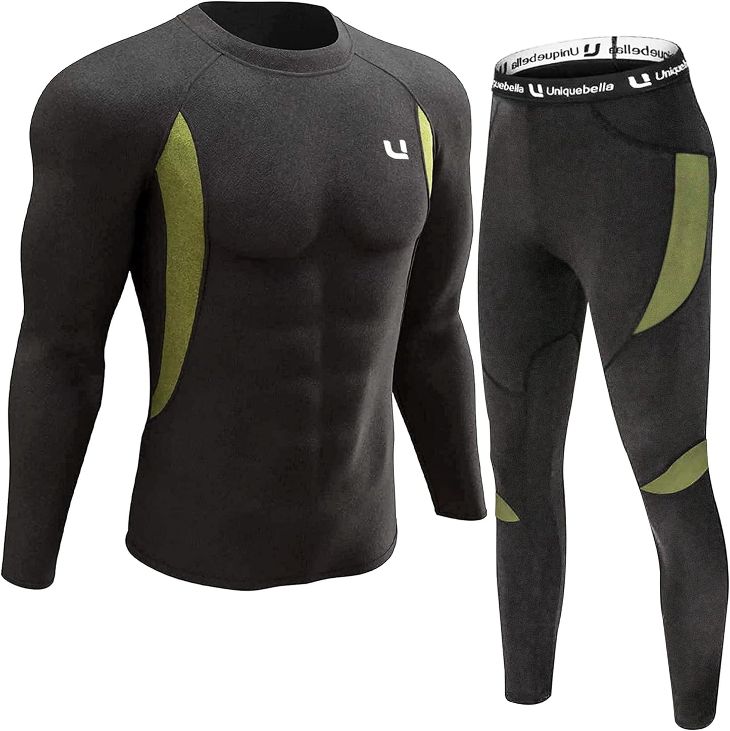 ThermoSkin Fleece-Lined Base Layer Set - Ultra Soft, Stretchy, Breathable - Thermal Underwear Set Readi Gear