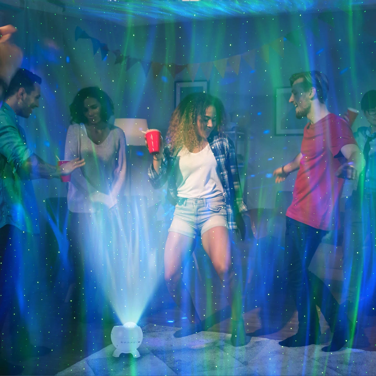 NightSky Oasis: 7-Pattern Bluetooth Projector & Sound Machine - Bluetooth projector night light and sound machine Readi Gear