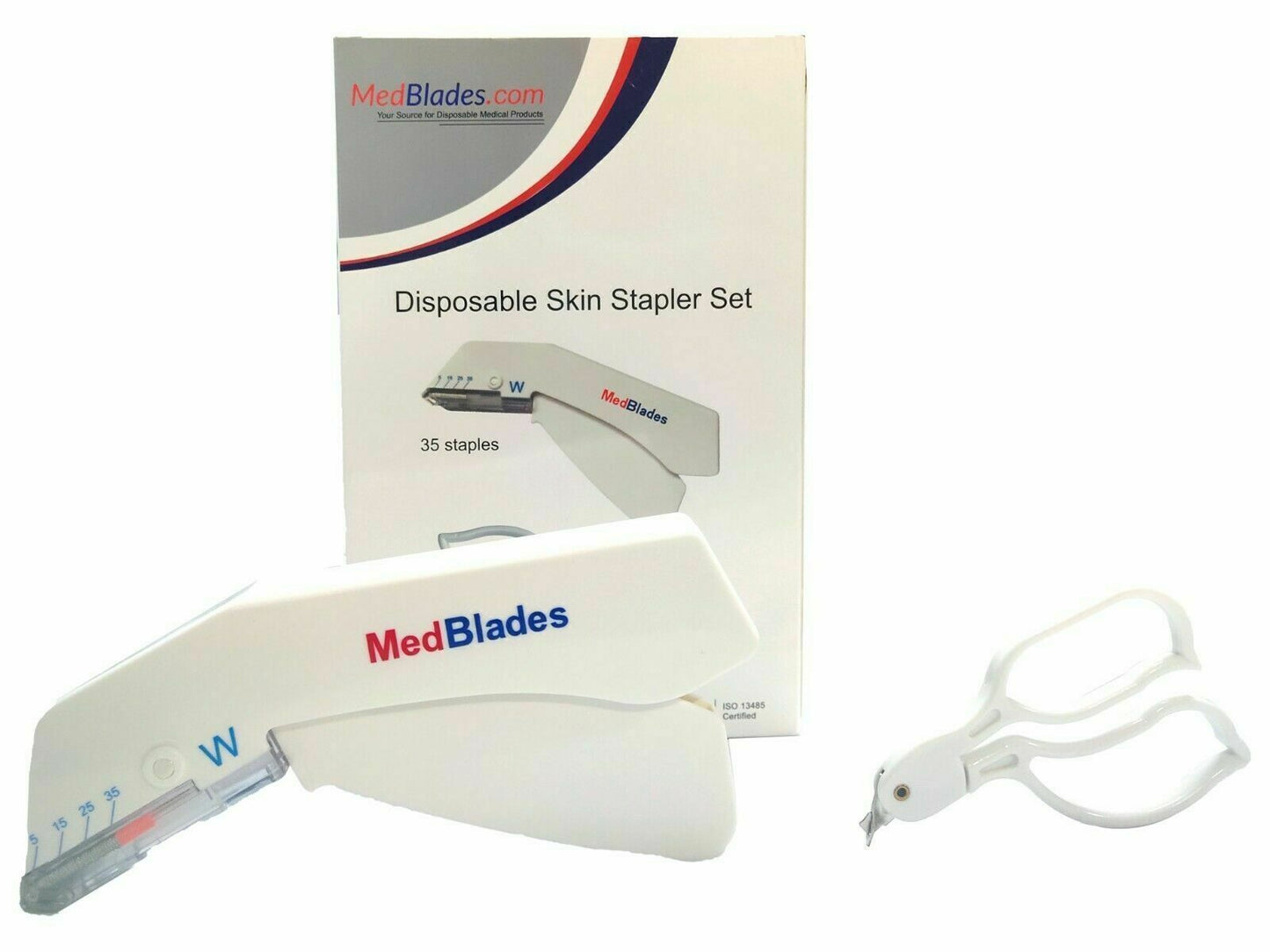Disposable Skin Stapler with 35 Preloaded Wires + Skin Staple Remover - skin stapler Readi Gear