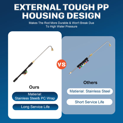 Roof & Gutter Pressure Washer Wand | Long Reach + Quick Connect