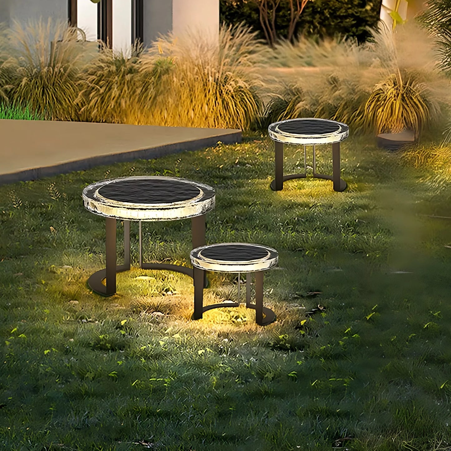 SunGlow Solar-Powered LED Weatherproof Outdoor Patio Table - Solar patio table Readi Gear