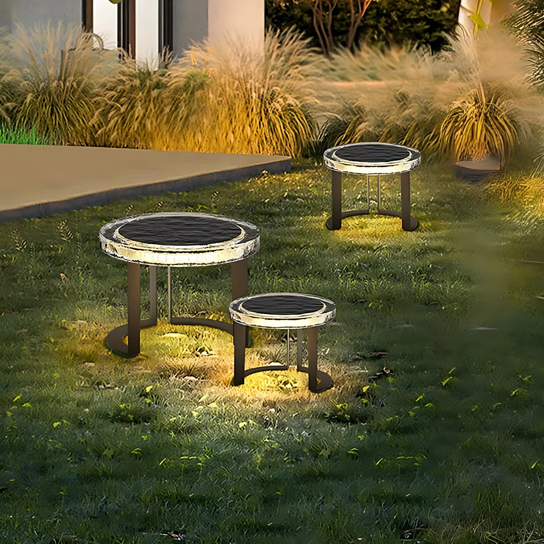 SunGlow Solar-Powered LED Weatherproof Outdoor Patio Table - Solar patio table Readi Gear