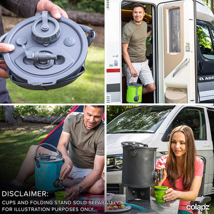 2-in-1 Collapsible Camping Water Jug & Bucket with Spigot - BPA Free - Collapsible Water Bucket Readi Gear