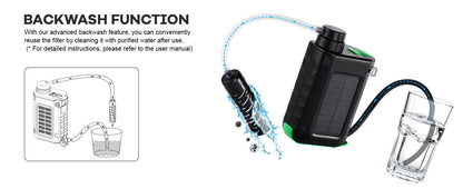 OutlanderPro Survival Water Filter with Solar Power Bank & Light - Survival water filter, power bank & LED light Readi Gear