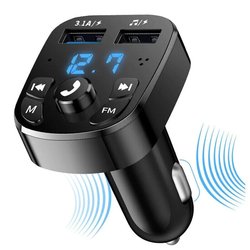 Bluetooth 5.0 Car FM Transmitter - Dual USB Charger & Hands-Free - Bluetooth car transmitter Readi Gear