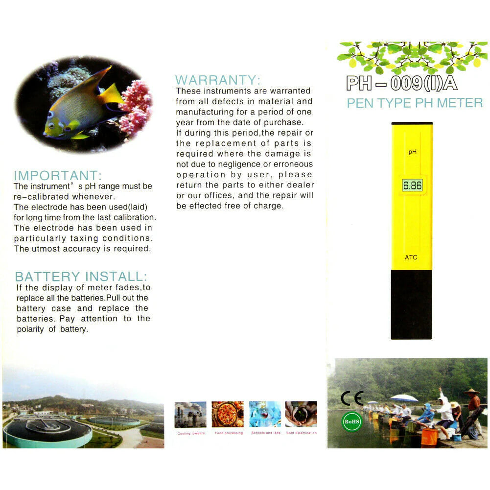 HydroPro PH Meter Tester - Accurate Water Quality Testing Pen - Digital PH Meter Readi Gear