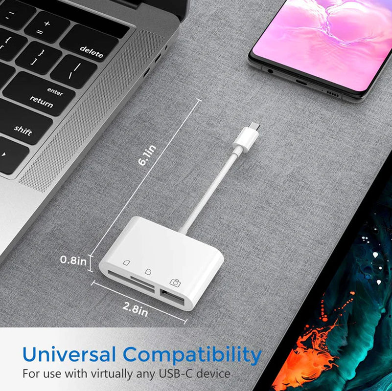 PowerHub USB-C 3-in-1 Adapter with SD Card Reader - USB-C Adapters & Hubs Readi Gear