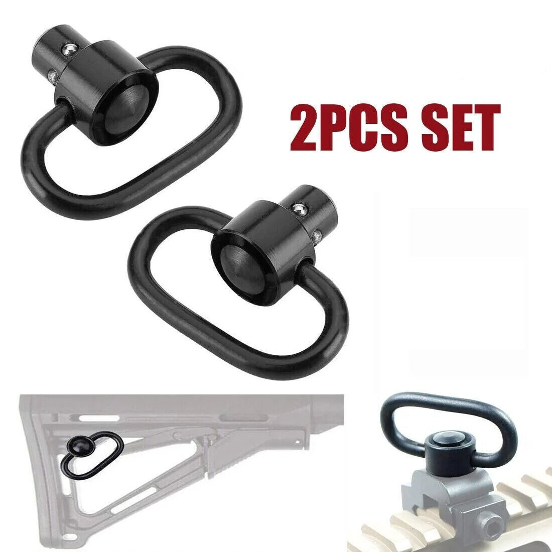 QuickDetach Rifle QD Sling Swivel Mount - 2PCS Heavy Duty 1.25 - Rifle sling swivel Readi Gear