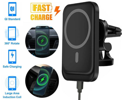 Magnetic Wireless Car Charger Mount for iPhone 12 13 14 Pro Max - Magnetic wireless car charger Readi Gear