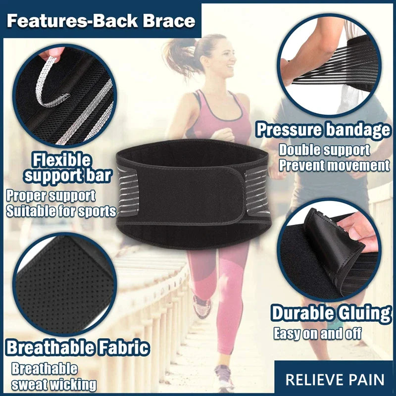 Lower Back Support Brace Lumbar Waist Belt Double Pull Breathable Belt Men Women - Readi Gear