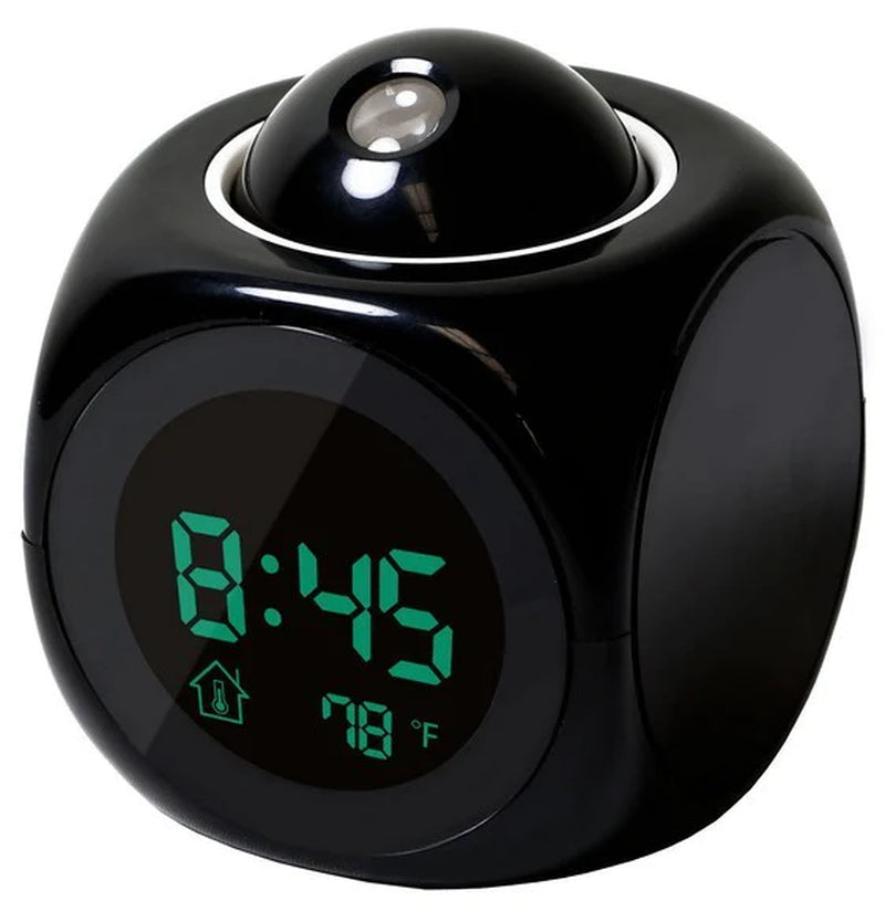 90° Swivel LED Projection Alarm Clock with Voice Talking & Weather Display - 90° Swivel LED Projection Alarm Clock with Voice Talking & Weather Display Readi Gear
