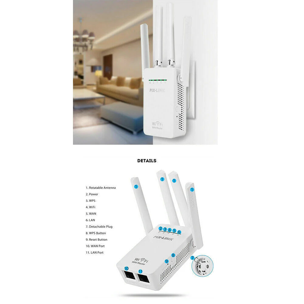 High-Speed Dual Band 1200Mbps WiFi Range Extender Repeater Booster - WiFi Range Extender Readi Gear