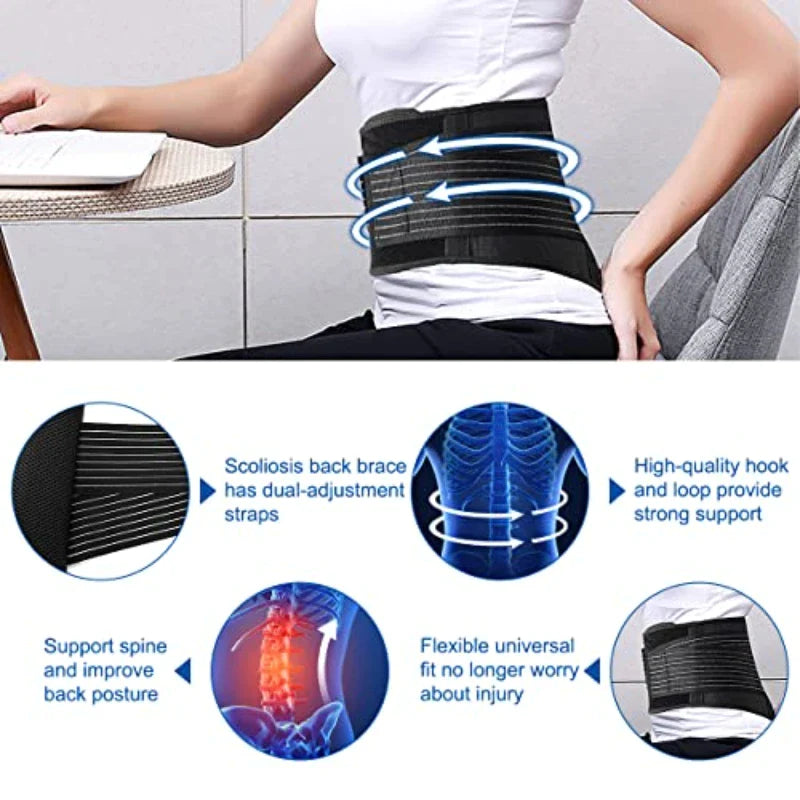 Lower Back Support Brace Lumbar Waist Belt Double Pull Breathable Belt Men Women - Readi Gear