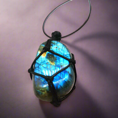 Labradorite Protection Amulet Pendant - front view