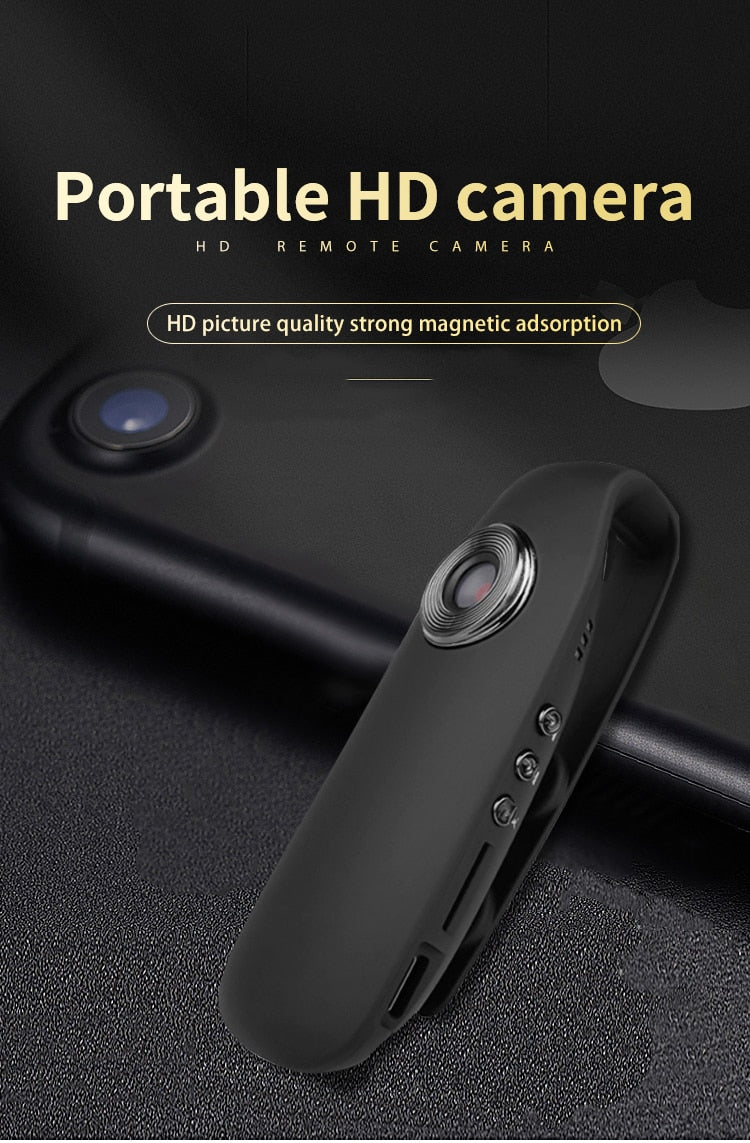Mini HD Body Cam – Wearable, Motion Detection, Loop Recording