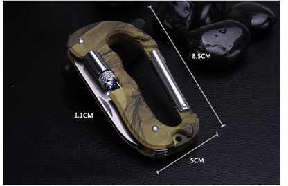 5-in-1 Tactical Camouflage Carabiner | Knife, Saw, LED Light & Keychain - Multi-tool carabiner Readi Gear