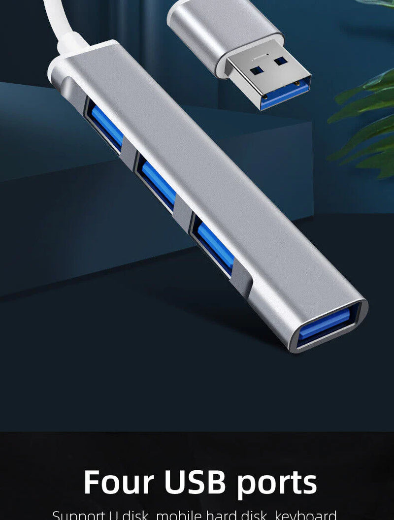 Fast 4 Port USB-C to USB 3.0 Hub Splitter for Mac, PC & Mobile Devices - USB Hub Splitter Readi Gear