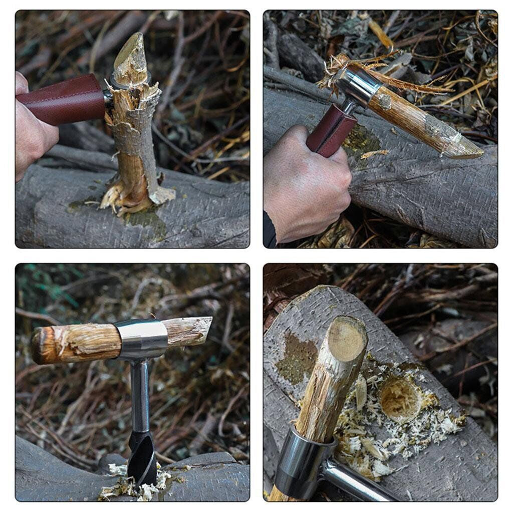 Survivor’s Auger Drill Tool - Handheld Bushcraft & Camping Essential - Auger drill tool Readi Gear