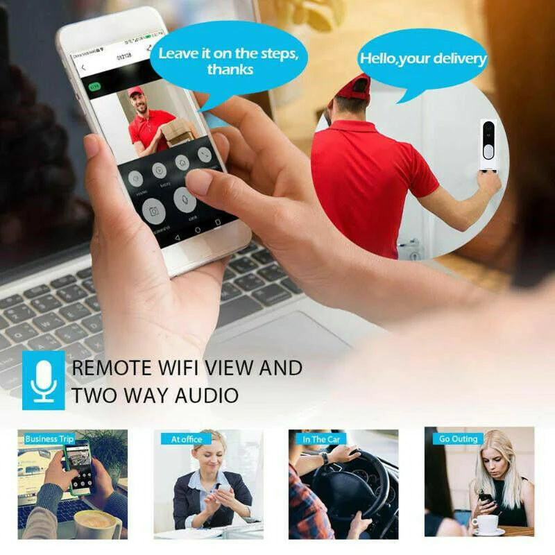 Smart WiFi Doorbell Camera 1080P HD with Night Vision & Two-Way Audio - Smart WiFi Doorbell Camera 1080P HD with Night Vision & Two-Way Audio Readi Gear