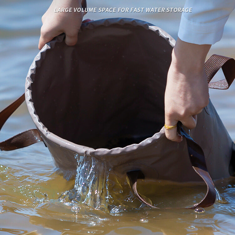 Collapsible Fishing & Camping Bucket - 25L with Mesh Bag Insert & Side Pocket - Collapsible Fishing & Camping Bucket - 25L with Mesh Bag Insert & Side Pocket Readi Gear