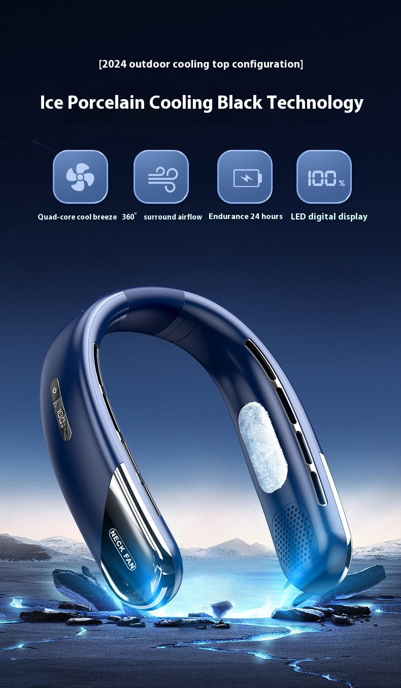 CoolWave Mini Portable USB Bladeless Neck Fan – Silent Operation & 5 Speeds - Neck Cooling Fan Readi Gear