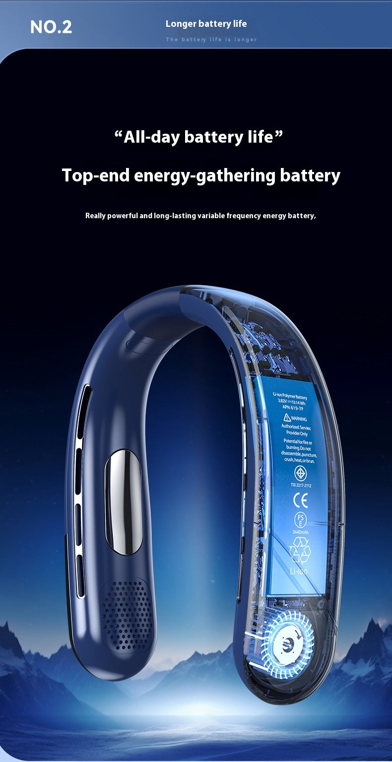 CoolWave Mini Portable USB Bladeless Neck Fan – Silent Operation & 5 Speeds - Neck Cooling Fan Readi Gear