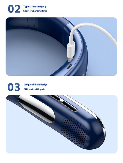 CoolWave Mini Portable USB Bladeless Neck Fan – Silent Operation & 5 Speeds - Neck Cooling Fan Readi Gear