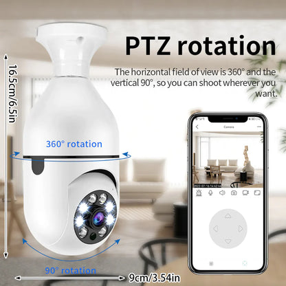 360° Smart Light Bulb Security Camera - 1080P, Wireless, IR Night Vision - 360° Security Camera Readi Gear