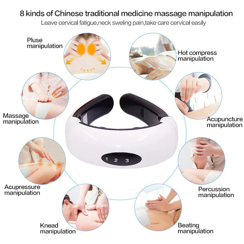 Electric Pulse Neck Massager for Pain Relief - 8 Modes & Magnetic Therapy - Readi Gear