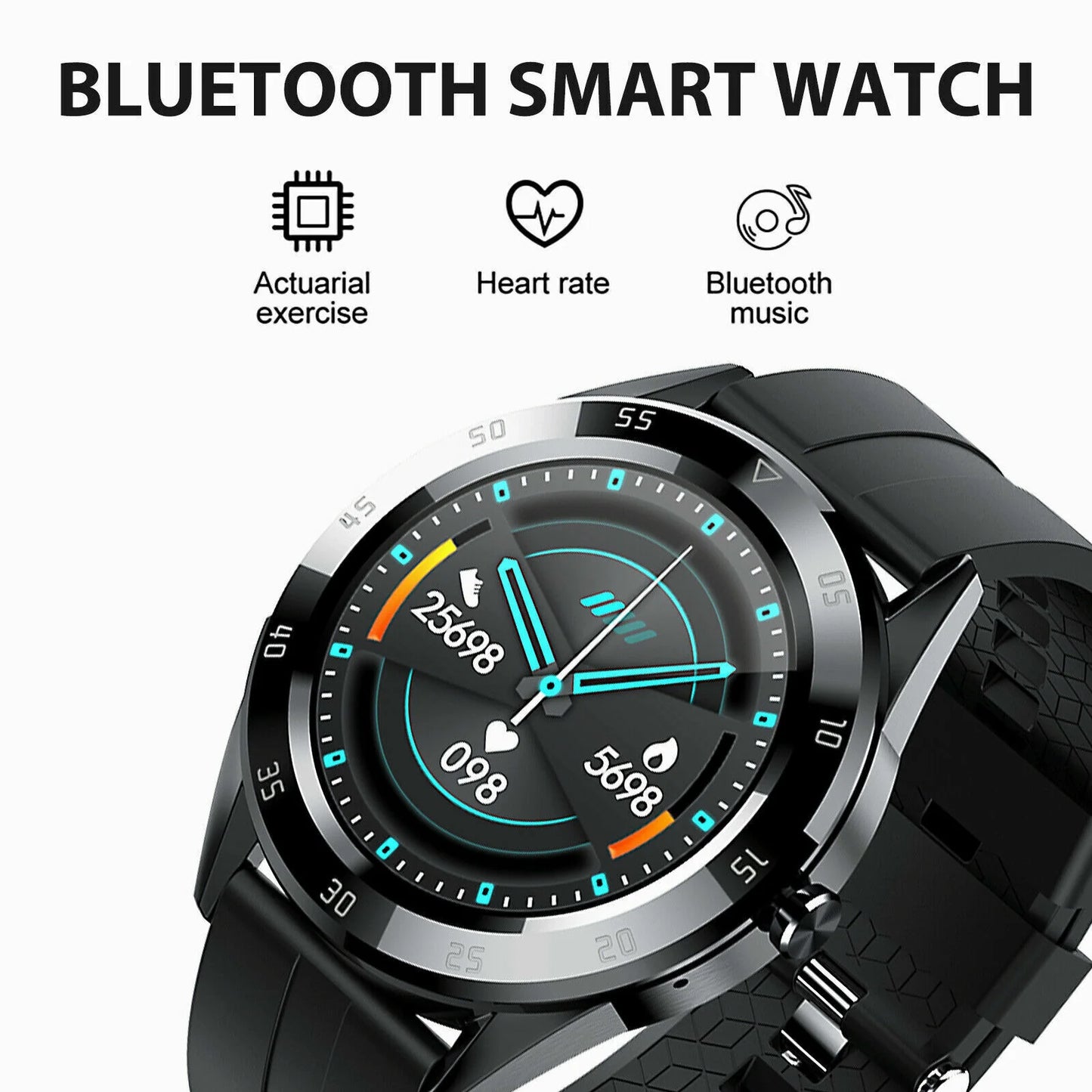 AquaTech Bluetooth Smartwatch with Heart Rate & Fitness Tracker - Bluetooth Smartwatch Fitness Tracker Readi Gear