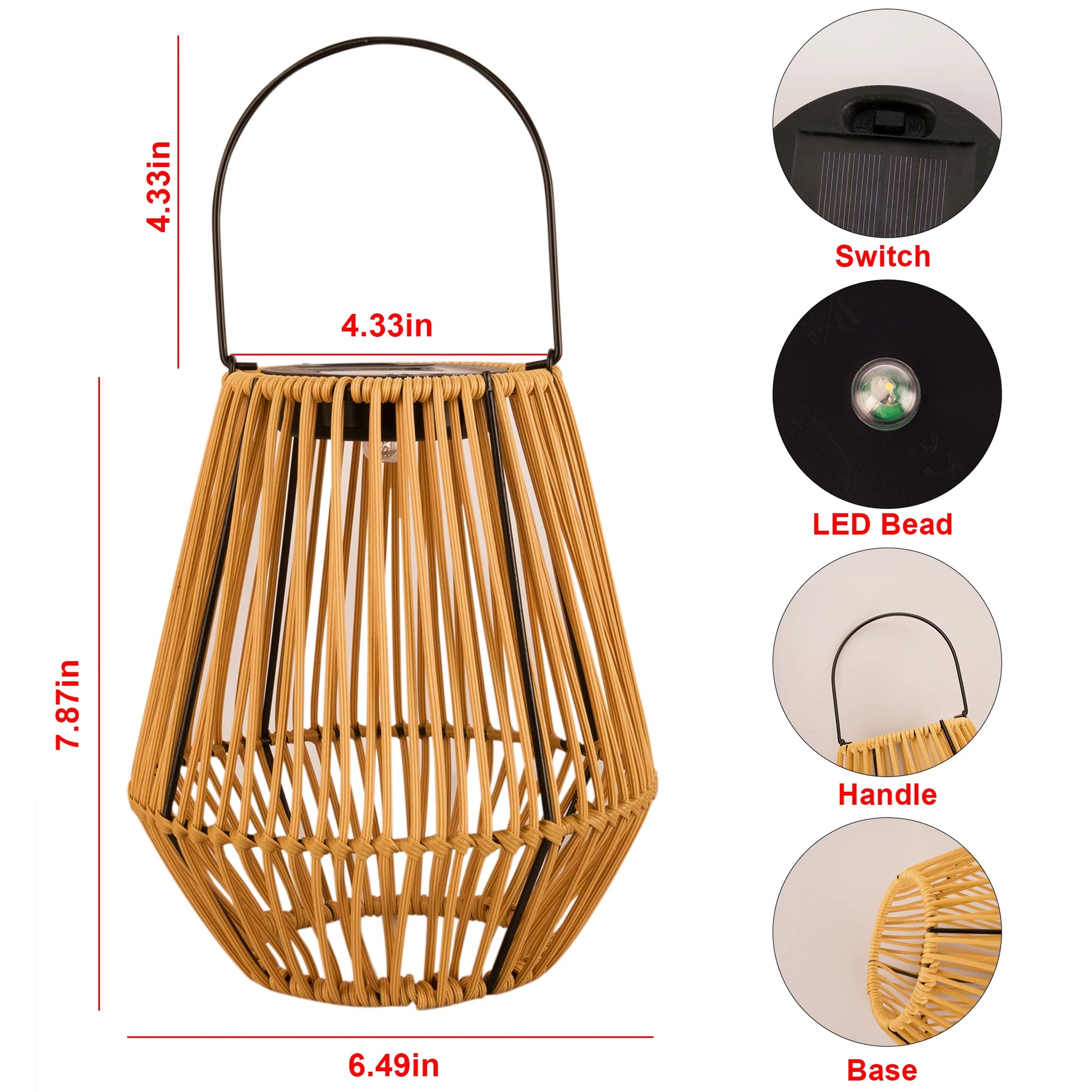 SolarNest Rattan Lantern: Solar-Powered Ambiance for Patios & Walkways - Solar Lantern Readi Gear