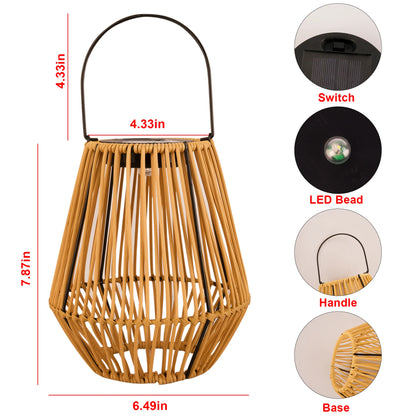 SolarNest Rattan Lantern: Solar-Powered Ambiance for Patios & Walkways - Solar Lantern Readi Gear