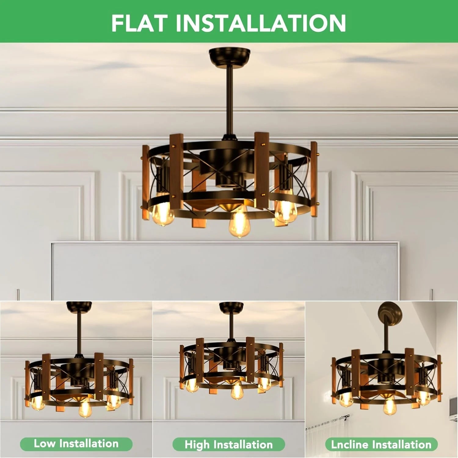 Rustic Retreat Farmhouse Style Ceiling Fan - 6-Speed, LED Light, Remote Control - Readi Gear