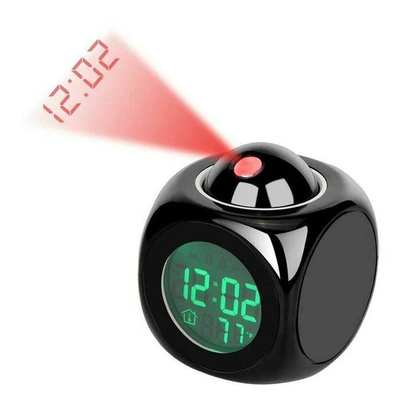 90° Swivel LED Projection Alarm Clock with Voice Talking & Weather Display - 90° Swivel LED Projection Alarm Clock with Voice Talking & Weather Display Readi Gear