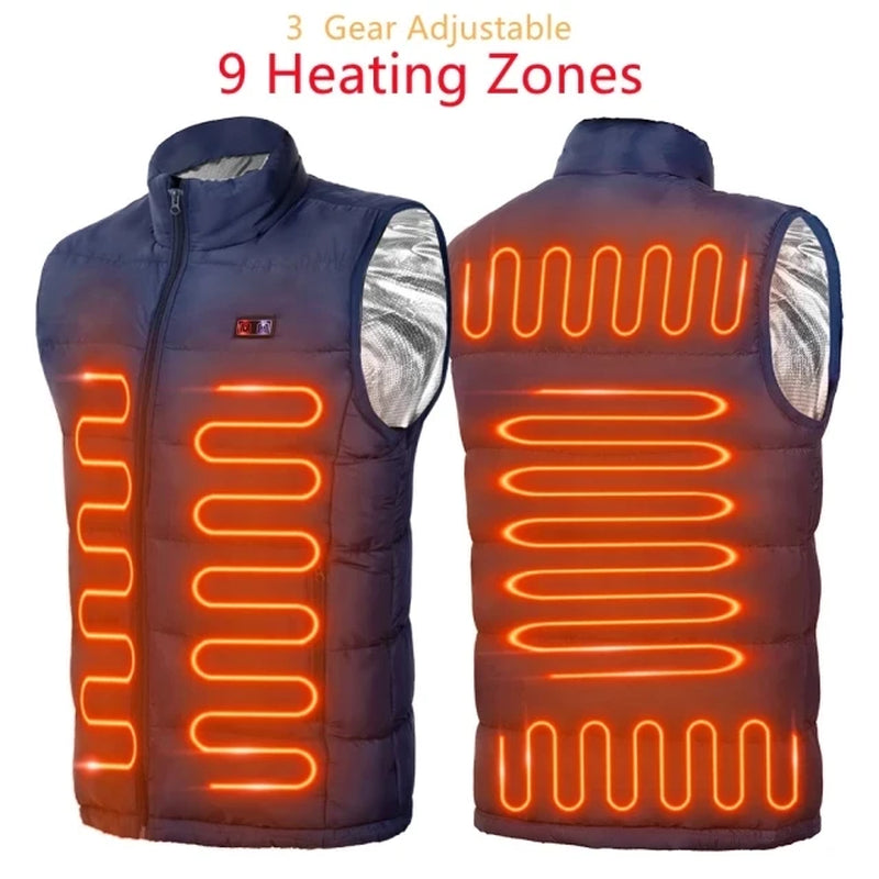 9-Zone USB Heated Vest - Adjustable Heat Zones & Lightweight - USB Heated Vest Readi Gear