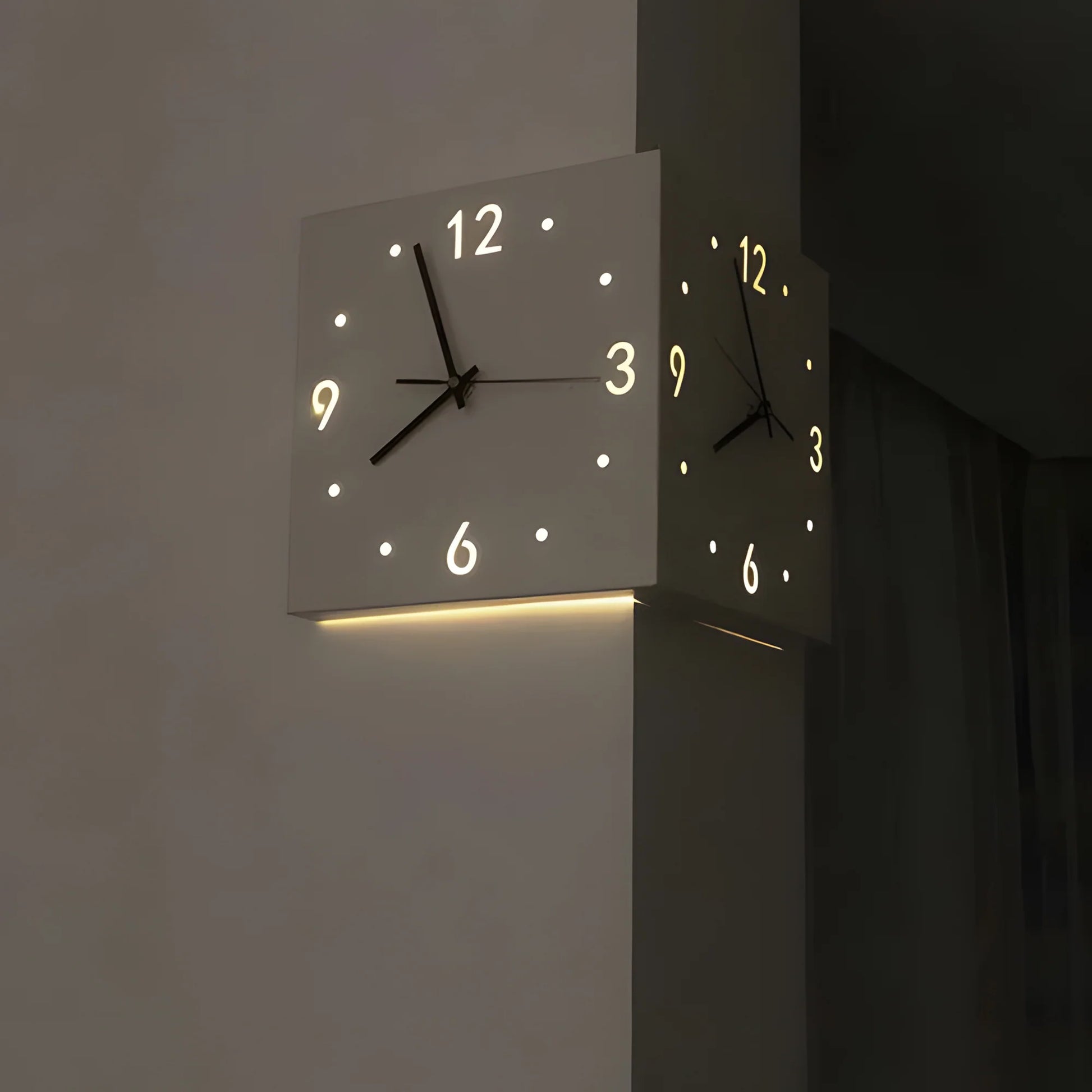 GlowSense Voice-Activated Backlit Corner Clock - Backlit corner clock Readi Gear
