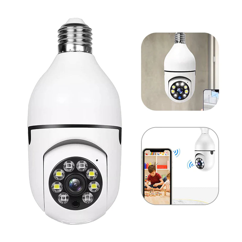 360° Smart Light Bulb Security Camera - 1080P, Wireless, IR Night Vision - 360° Security Camera Readi Gear