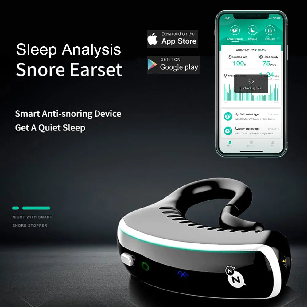 SnoreEase Bluetooth Sleep Aid - Anti-Snoring Earset & Sleep Analyzer - anti-snoring device Readi Gear