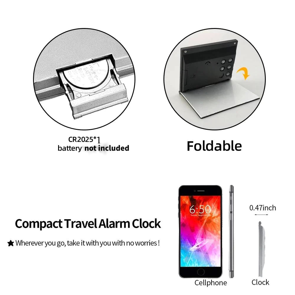 TravelMaster Multifunctional Foldable Alarm Clock - Multifunctional Foldable Alarm Clock Readi Gear