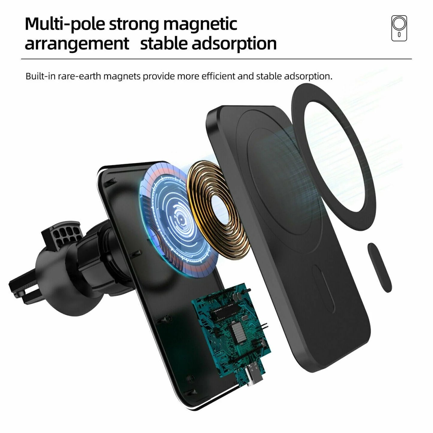 Magnetic Wireless Car Charger Mount for iPhone 12 13 14 Pro Max - Magnetic wireless car charger Readi Gear