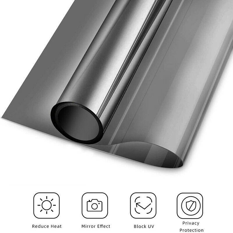 PrivacyShield Reflective Window Film - UV & Heat Blocker for Home/Office - Reflective Privacy Window Film Readi Gear