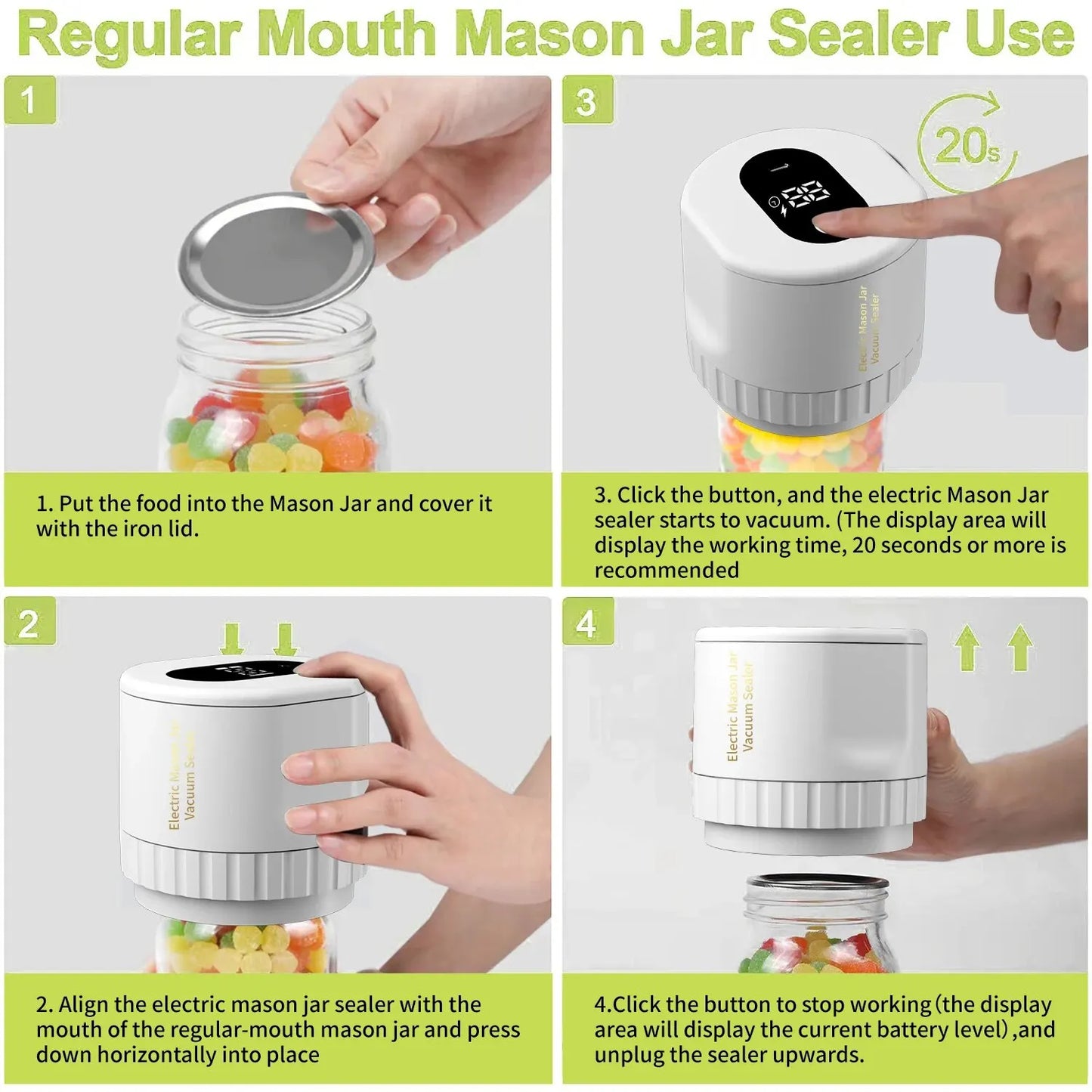 MasonSeal Cordless Mason Jar Vacuum Sealer - Mason Jar Vacuum Sealer Readi Gear