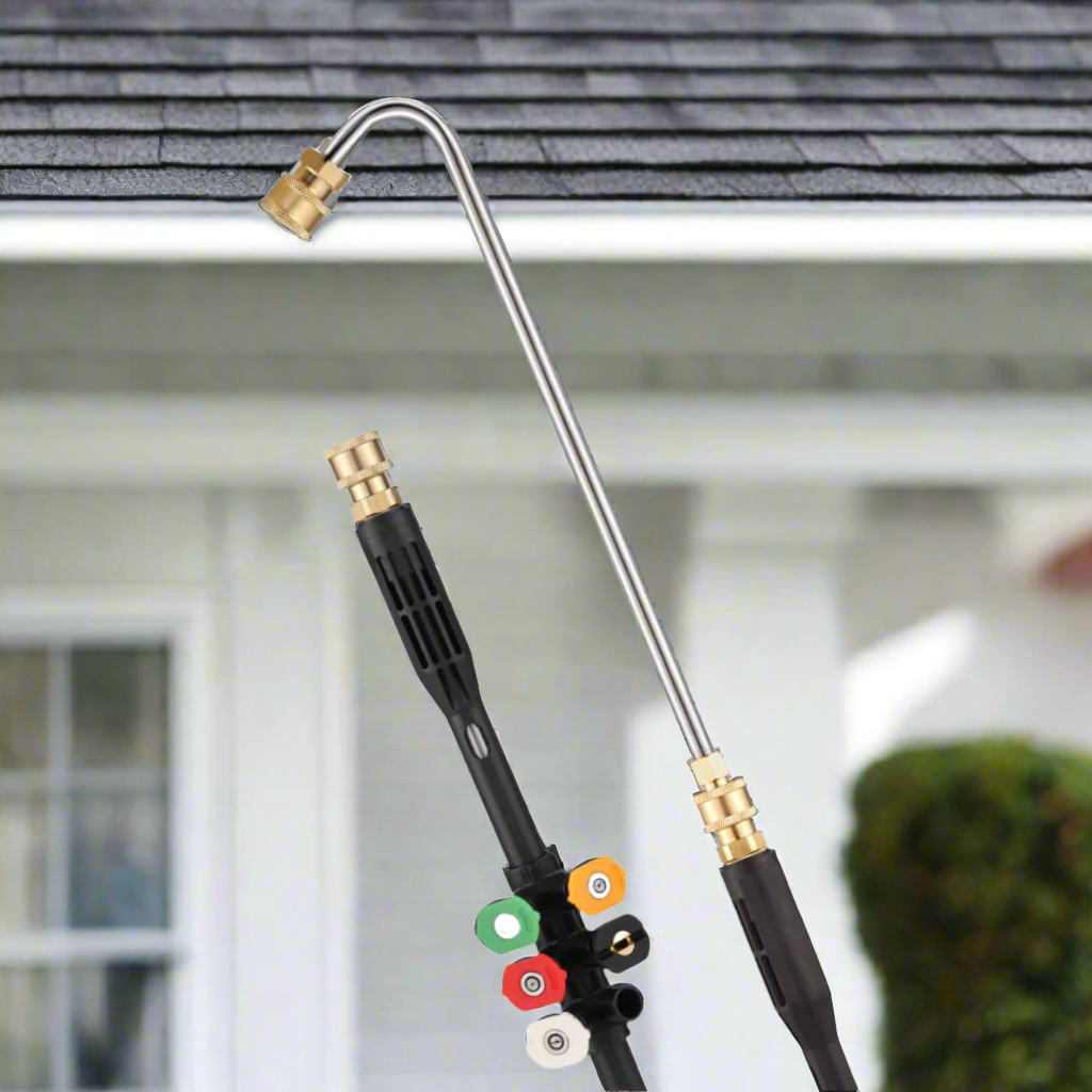 Roof & Gutter Pressure Washer Wand | Long Reach + Quick Connect