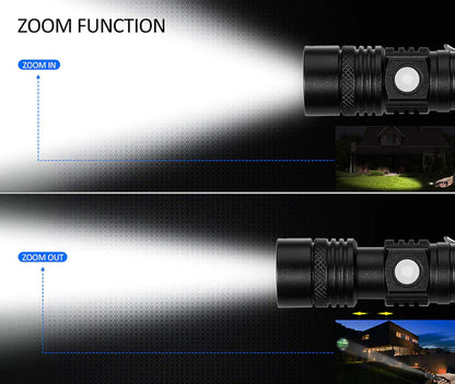 Ultra Bright 90000LM LED Flashlight - Zoomable & Rechargeable - Multifunctional Flashlight Readi Gear