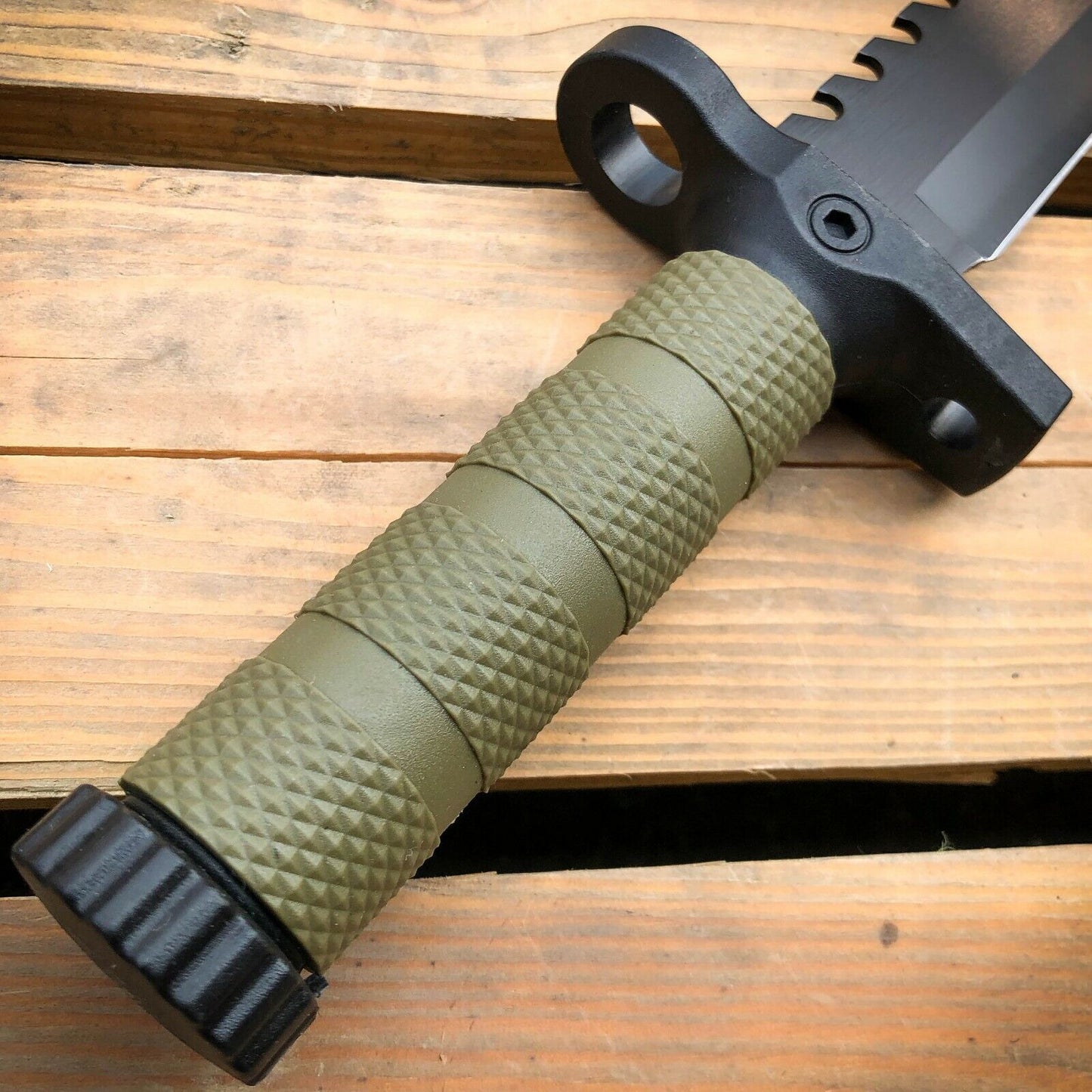 Tactical Survival Knife 12.5" w/ Fire Starter, Compass, & Sharpener - survival knife Readi Gear